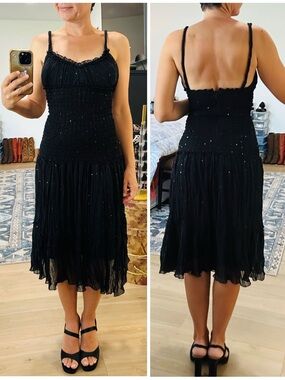 Vintage Y2K Cache Embellished Chiffon Dress